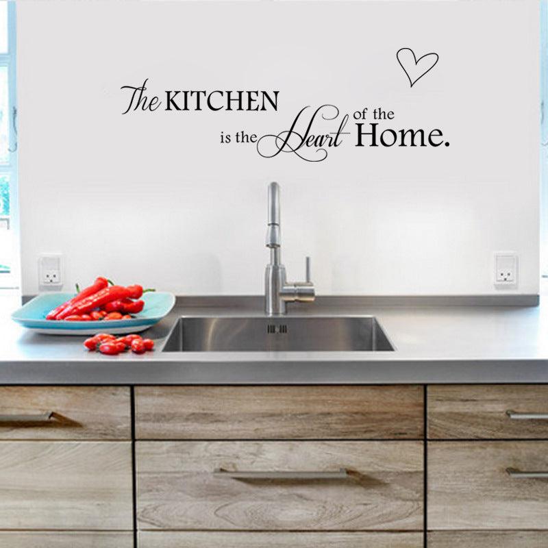 New Kitchen Is Heart Of The Home Letter Pattern Wall Sticker