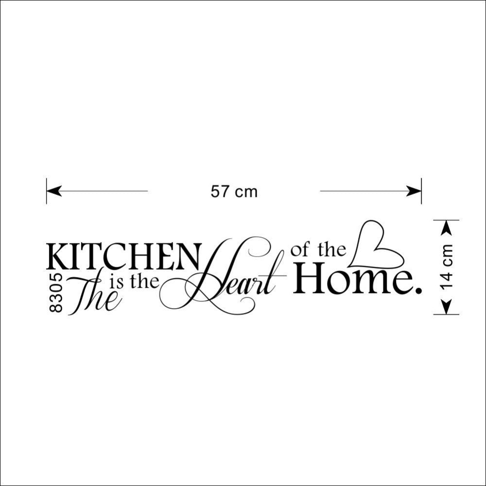 New Kitchen Is Heart Of The Home Letter Pattern Wall Sticker