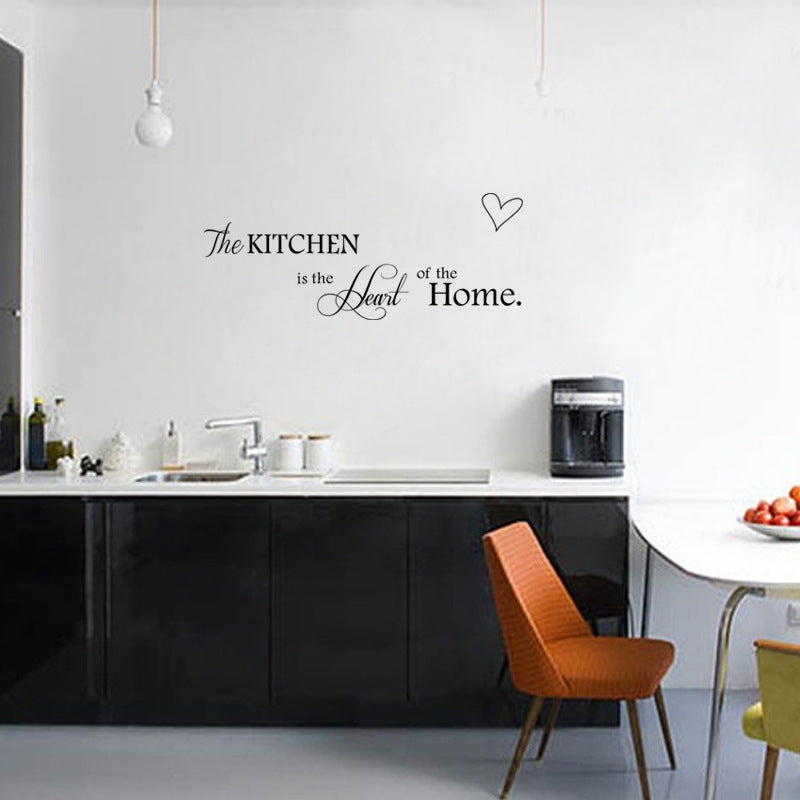 New Kitchen Is Heart Of The Home Letter Pattern Wall Sticker